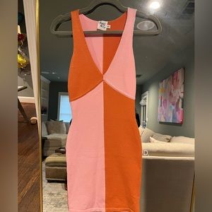 Sienna Mini Dress Pink/Orange Princess Polly